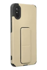 Newface Xiaomi Redmi 9A Kılıf Mega Standlı Silikon - Gold - Görsel 2