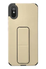 Newface Xiaomi Redmi 9A Kılıf Mega Standlı Silikon - Gold
