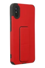 Newface Xiaomi Redmi 9A Kılıf Mega Standlı Silikon - Kırmızı - Görsel 2