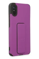 Newface Xiaomi Redmi 9A Kılıf Mega Standlı Silikon - Mor - Görsel 2
