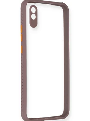 Newface Xiaomi Redmi 9A Kılıf Miami Şeffaf Silikon - Açık Mor