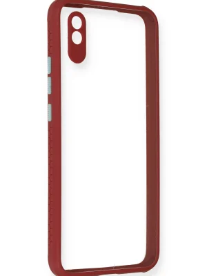 Newface Xiaomi Redmi 9A Kılıf Miami Şeffaf Silikon - Fuşya