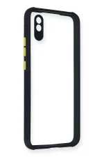 Newface Xiaomi Redmi 9A Kılıf Miami Şeffaf Silikon - Lacivert