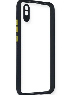 Newface Xiaomi Redmi 9A Kılıf Miami Şeffaf Silikon - Lacivert