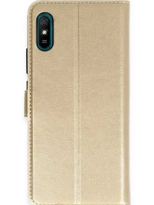 Newface Xiaomi Redmi 9A Kılıf Trend S Plus Kapaklı Kılıf - Gold