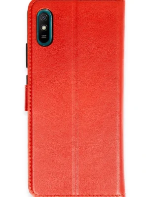 Newface Xiaomi Redmi 9A Kılıf Trend S Plus Kapaklı Kılıf - Kırmızı