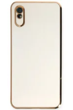 Newface Xiaomi Redmi 9A Kılıf Volet Silikon - Beyaz