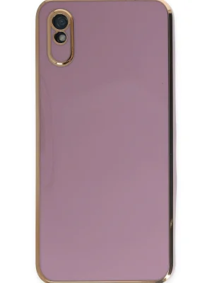 Newface Xiaomi Redmi 9A Kılıf Volet Silikon - Mor