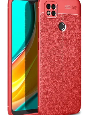 Newface Xiaomi Redmi 9C Kılıf Auto Focus Kapak - Kırmızı