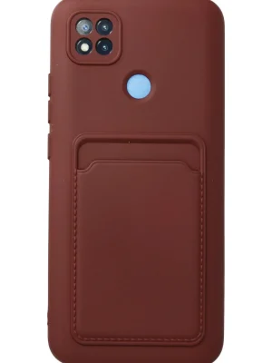 Newface Xiaomi Redmi 9C Kılıf Kelvin Kartvizitli Silikon - Bordo