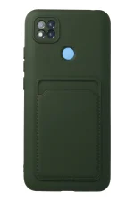 Newface Xiaomi Redmi 9C Kılıf Kelvin Kartvizitli Silikon - Koyu Yeşil