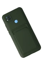 Newface Xiaomi Redmi 9C Kılıf Kelvin Kartvizitli Silikon - Koyu Yeşil - Görsel 3