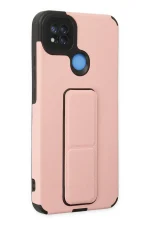 Newface Xiaomi Redmi 9C Kılıf Mega Standlı Silikon - Pudra - Görsel 2