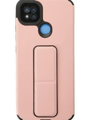 Newface Xiaomi Redmi 9C Kılıf Mega Standlı Silikon - Pudra