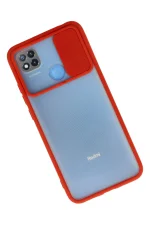 Newface Xiaomi Redmi 9C Kılıf Palm Buzlu Kamera Sürgülü Silikon - Kırmızı - Görsel 2