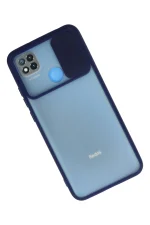 Newface Xiaomi Redmi 9C Kılıf Palm Buzlu Kamera Sürgülü Silikon - Lacivert - Görsel 2