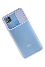 Newface Xiaomi Redmi 9C Kılıf Palm Buzlu Kamera Sürgülü Silikon - Lila - Görsel 2