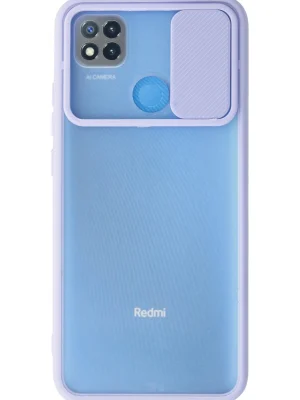 Newface Xiaomi Redmi 9C Kılıf Palm Buzlu Kamera Sürgülü Silikon - Lila