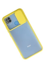 Newface Xiaomi Redmi 9C Kılıf Palm Buzlu Kamera Sürgülü Silikon - Sarı - Görsel 2