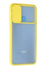 Newface Xiaomi Redmi 9C Kılıf Palm Buzlu Kamera Sürgülü Silikon - Sarı - Görsel 3