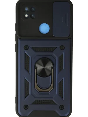 Newface Xiaomi Redmi 9C Kılıf Pars Lens Yüzüklü Silikon - Lacivert