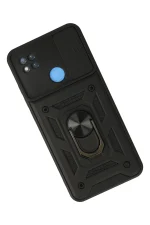 Newface Xiaomi Redmi 9C Kılıf Pars Lens Yüzüklü Silikon - Siyah - Görsel 3