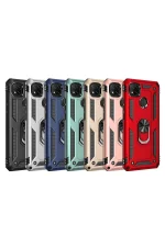 Newface Xiaomi Redmi 9C Kılıf Sofya Yüzüklü Silikon Kapak - Gold - Görsel 3