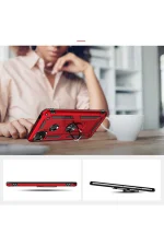 Newface Xiaomi Redmi 9C Kılıf Sofya Yüzüklü Silikon Kapak - Rose - Görsel 4