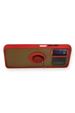 Newface Xiaomi Redmi 9T Kılıf Montreal Yüzüklü Silikon Kapak - Kırmızı - Görsel 3