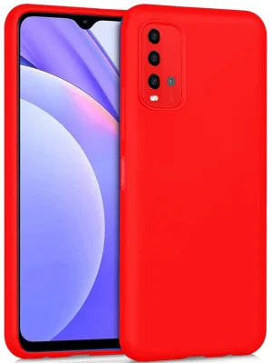 Newface Xiaomi Redmi 9T Kılıf Nano içi Kadife Silikon - Kırmızı