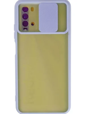 Newface Xiaomi Redmi 9T Kılıf Palm Buzlu Kamera Sürgülü Silikon - Lila