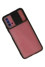 Newface Xiaomi Redmi 9T Kılıf Palm Buzlu Kamera Sürgülü Silikon - Siyah - Görsel 2