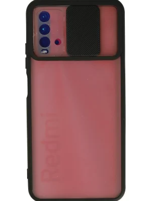 Newface Xiaomi Redmi 9T Kılıf Palm Buzlu Kamera Sürgülü Silikon - Siyah