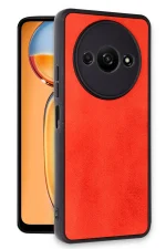 Newface Xiaomi Redmi A3 4G Kılıf Aras Deri Kapak - Kırmızı - Görsel 2