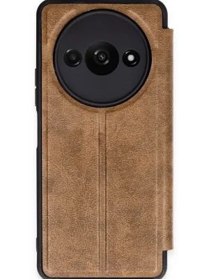 Newface Xiaomi Redmi A3 4G Kılıf Flip Cover - Taba