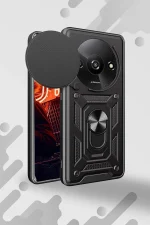 Newface Xiaomi Redmi A3 4G Kılıf Pars Lens Yüzüklü Silikon - Lacivert - Görsel 2