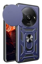 Newface Xiaomi Redmi A3 4G Kılıf Pars Lens Yüzüklü Silikon - Lacivert