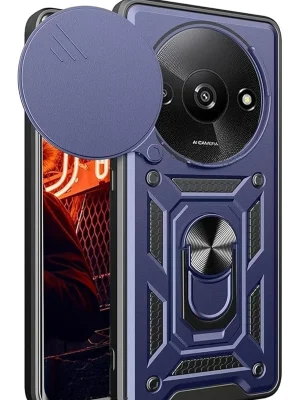 Newface Xiaomi Redmi A3 4G Kılıf Pars Lens Yüzüklü Silikon - Lacivert