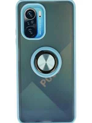 Newface Xiaomi Redmi K40 Kılıf Montreal Yüzüklü Silikon Kapak - Buz Mavi