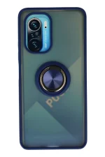 Newface Xiaomi Redmi K40 Kılıf Montreal Yüzüklü Silikon Kapak - Lacivert