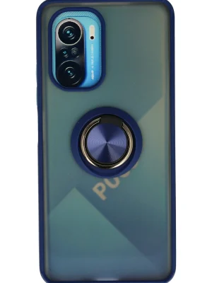 Newface Xiaomi Redmi K40 Kılıf Montreal Yüzüklü Silikon Kapak - Lacivert