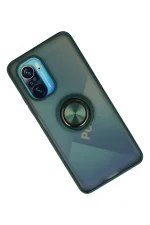 Newface Xiaomi Redmi K40 Kılıf Montreal Yüzüklü Silikon Kapak - Yeşil - Görsel 2