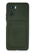Newface Xiaomi Redmi K40 Pro Kılıf Kelvin Kartvizitli Silikon - Koyu Yeşil