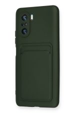 Newface Xiaomi Redmi K40 Pro Kılıf Kelvin Kartvizitli Silikon - Koyu Yeşil - Görsel 3