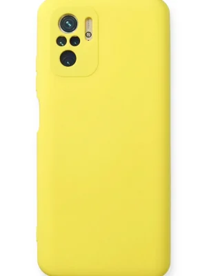 Newface Xiaomi Redmi Note 10 Kılıf Nano içi Kadife Silikon - Sarı