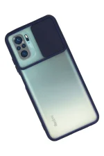 Newface Xiaomi Redmi Note 10 Kılıf Palm Buzlu Kamera Sürgülü Silikon - Lacivert - Görsel 3