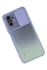 Newface Xiaomi Redmi Note 10 Kılıf Palm Buzlu Kamera Sürgülü Silikon - Lila - Görsel 2