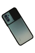 Newface Xiaomi Redmi Note 10 Kılıf Palm Buzlu Kamera Sürgülü Silikon - Siyah - Görsel 3