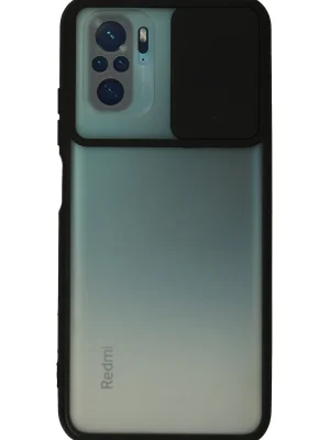 Newface Xiaomi Redmi Note 10 Kılıf Palm Buzlu Kamera Sürgülü Silikon - Siyah