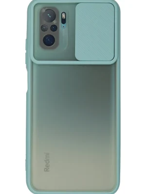 Newface Xiaomi Redmi Note 10 Kılıf Palm Buzlu Kamera Sürgülü Silikon - Turkuaz